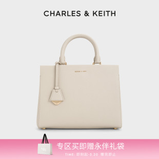 CHARLES&KEITH夏女包CK2 50160152通勤手提单肩凯莉包 618同价