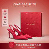 60580336蝴蝶结缎面高跟凉鞋 CK1 新年礼物 CHARLES&KEITH26新款