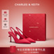 60580336蝴蝶结缎面高跟凉鞋 CK1 新年礼物 CHARLES&KEITH26新款