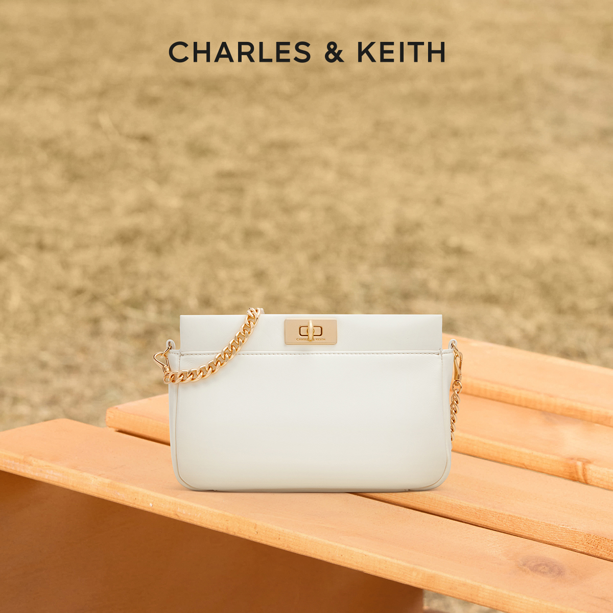 通勤腋下包 可拆卸链条 多层贴袋