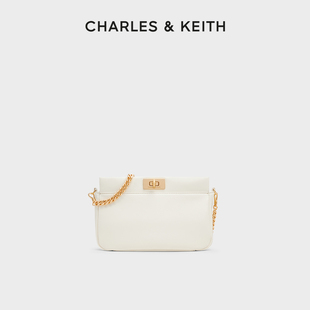 CK2 CHARLES&KEITH25秋新款 20782537柔軟簡(jiǎn)約通勤鎖扣單肩腋下包
