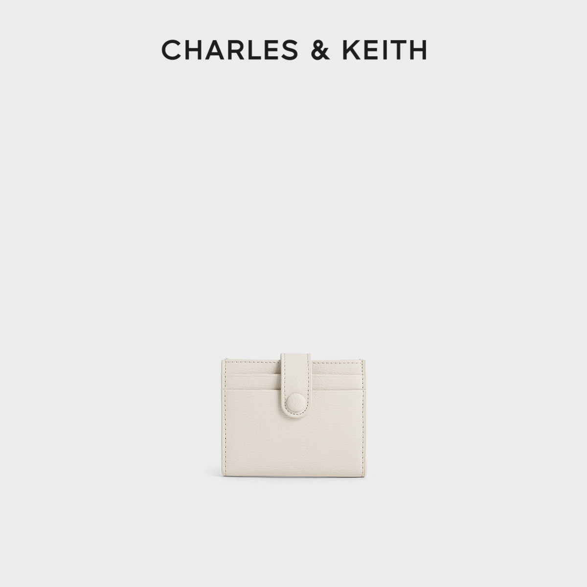 CHARLES&KEITH春季女包CK6-50701392简约搭扣多卡位迷你卡包女