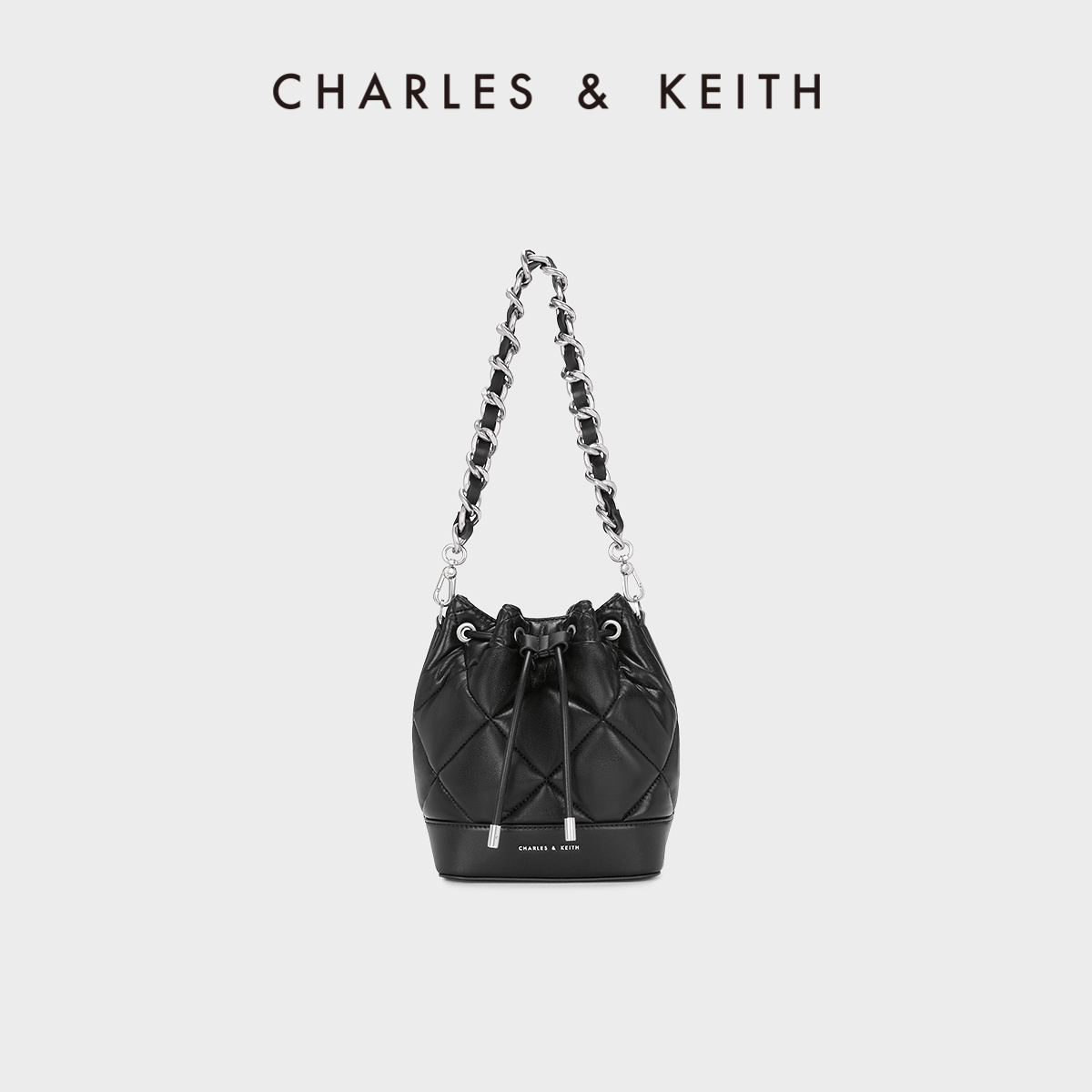 【圣诞礼物】CHARLES&KEITH23冬CK2-10671587柔软菱格链条水桶包