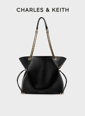 CHARLES&KEITH25新款CK2-20782654大容量抽绳链条托特福袋包大号
