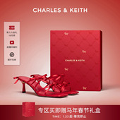 60920425蝴蝶结高跟凉拖鞋 CK1 新年礼物 CHARLES&KEITH26春新款
