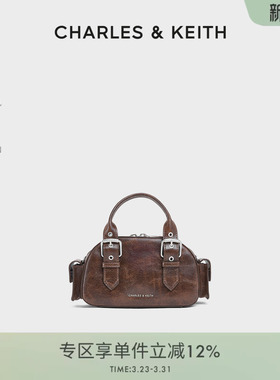 CHARLES&KEITH春季女包CK2-30770735手提小方包机车包保龄球包