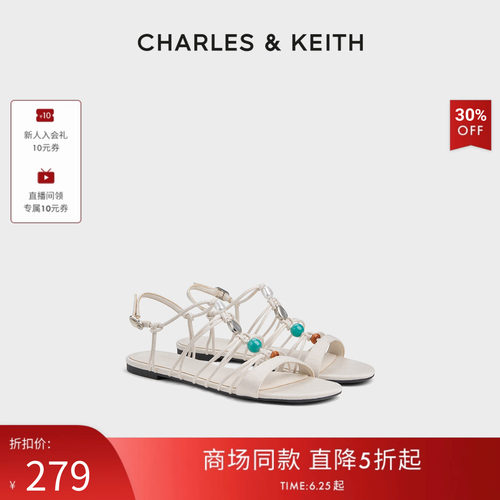 串珠设计 舒适平底 罗马凉鞋