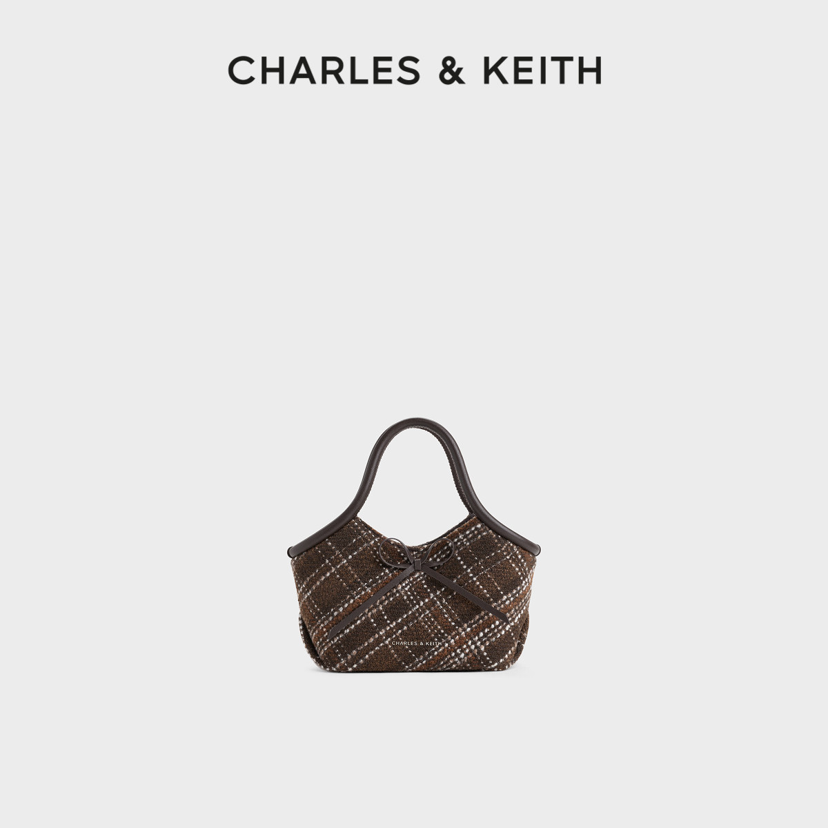 赵今麦同款CHARLES&KEITH时尚手提蝴蝶结菜篮子包CK2-50271824-A