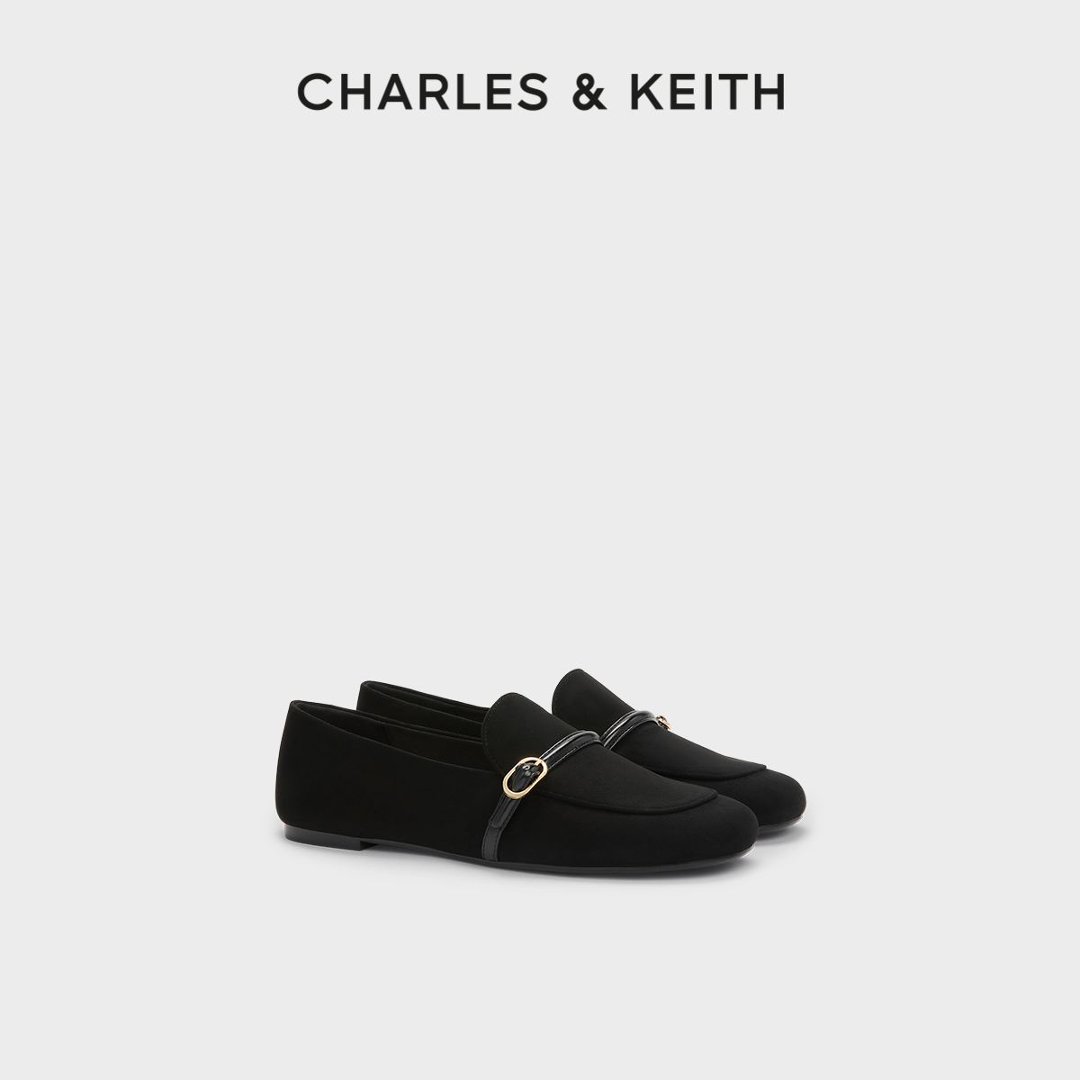 CHARLESKEITH复古圆头薄底乐福鞋