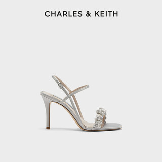 CHARLES&KEITH女鞋CK1-60361402女士水钻一字带饰婚鞋高跟凉鞋