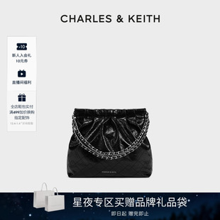 CHARLES&KEITH秋冬女包CK2 20671559链条单肩托特包流浪包中号女