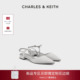 CHARLES&KEITH26春新款 浅口单鞋 CK1 71720100一字带尖头平底凉鞋
