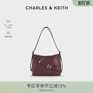 时尚 80271629绑带式 酷感水桶包腋下包 女包CK2 CHARLES&KEITH春季