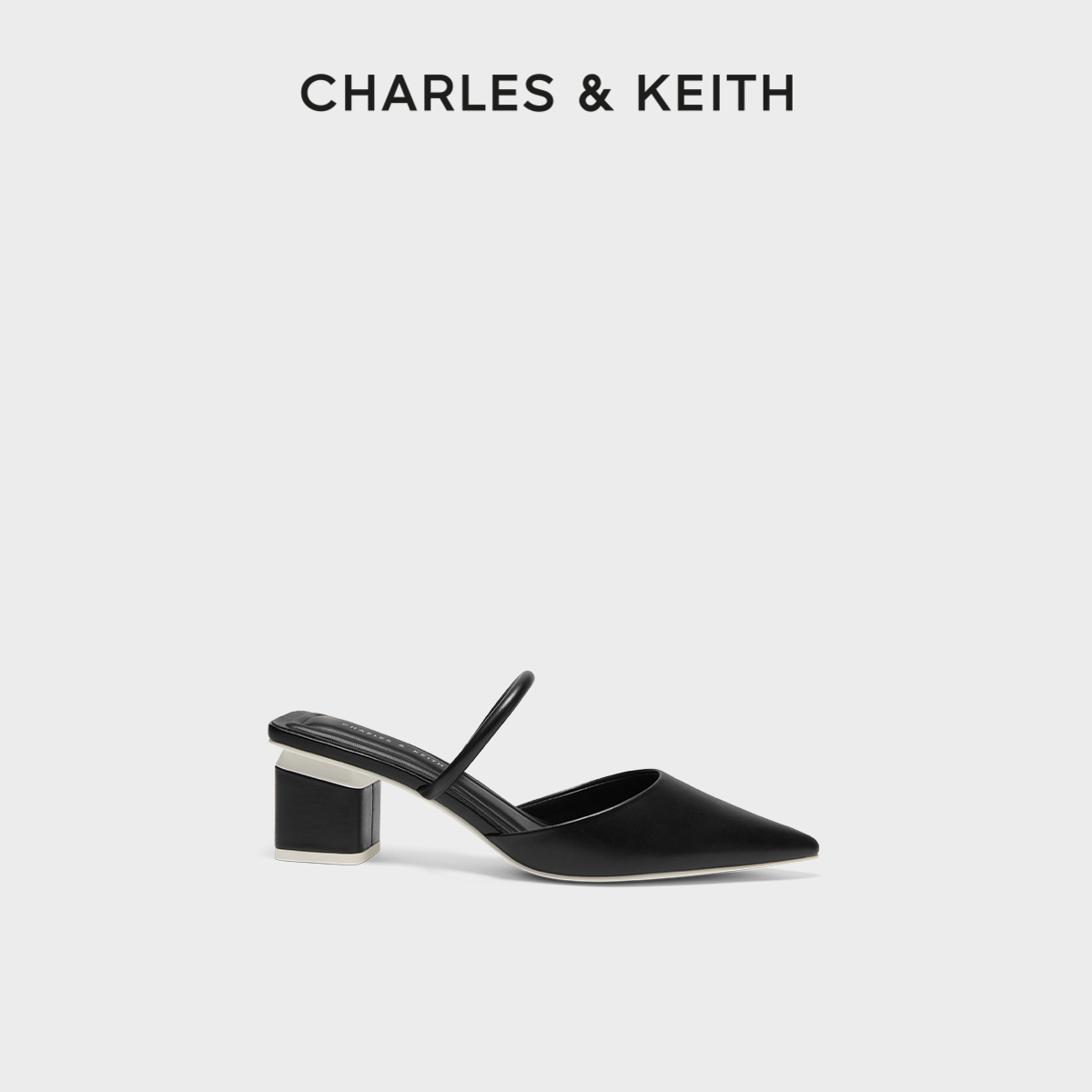 尖头粗跟穆勒鞋CHARLES&KEITH