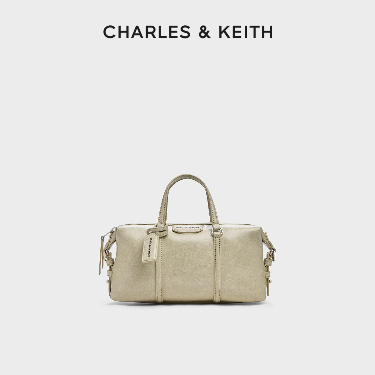 CHARLES&KEITH26夏季新款CK2-30271748复古大容量托特包保龄球包
