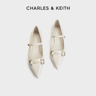 71720065一字带马衔扣平底玛丽珍鞋 CK1 CHARLES&KEITH24春夏新品