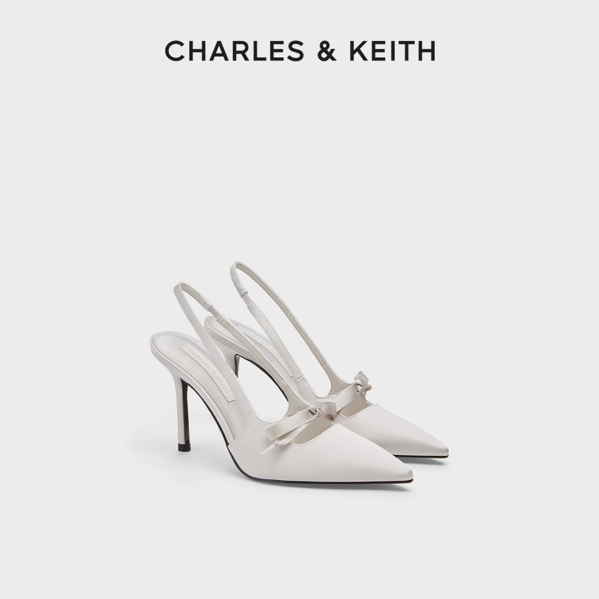 细腻缎面 立体蝴蝶结 高跟凉鞋