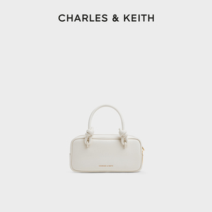 CK2 CHARLES&KEITH25秋新款 30271574奶油色柔軟手提斜挎波士頓包