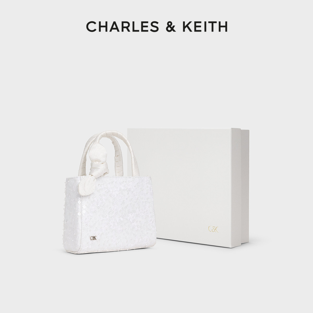 CHARLES＆KEITH26春新款SL6-41200039-B时尚串珠手提小方包婚包女