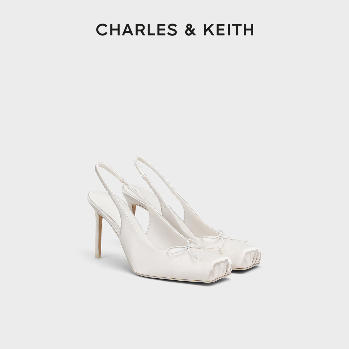 缎面方头芭蕾凉鞋CHARLES&KEITH图片