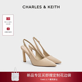 CK1 60280500气质尖头高跟鞋 包头凉鞋 CHARLES&KEITH26春新款 单鞋