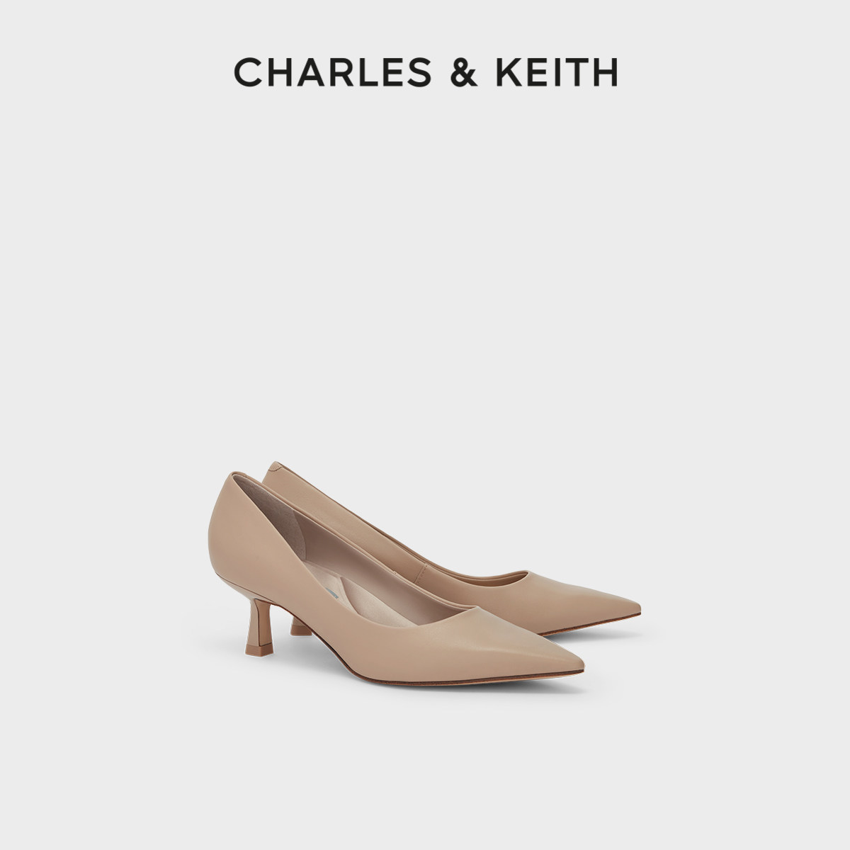 CHARLES&KEITH夏季女鞋CK1-60361352女士简约通勤尖头高跟单鞋女