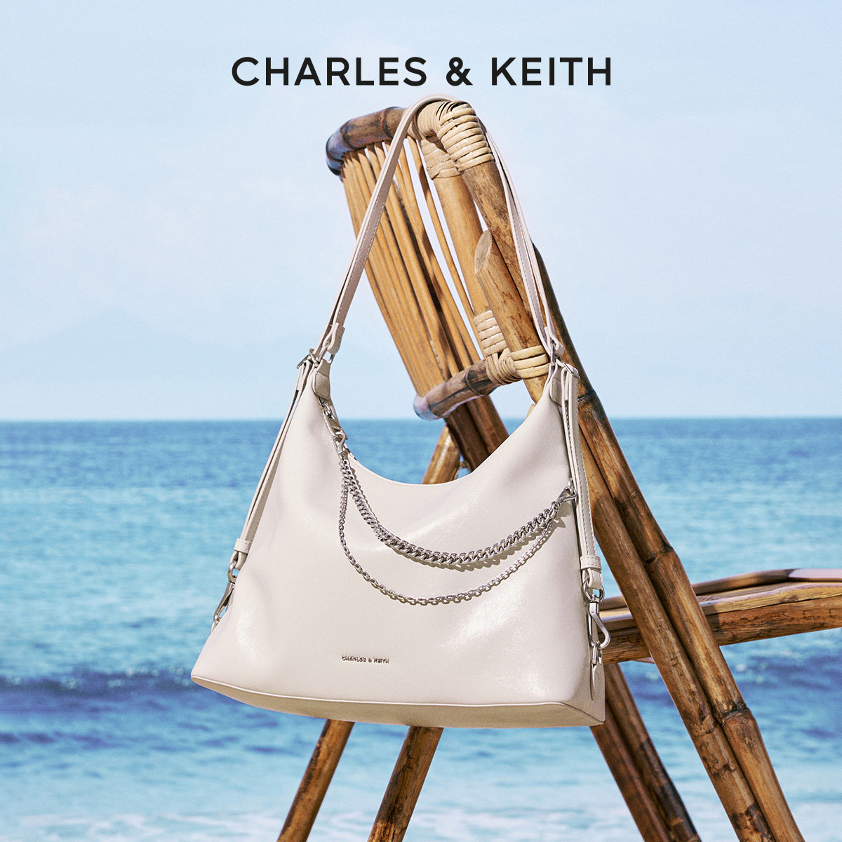 CHARLES&KEITH26春新款CK2-40782798大容量链条单肩托特包双肩包