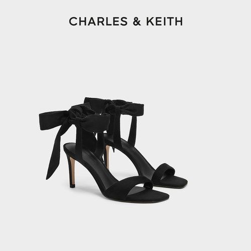 缎面绑带 高跟凉鞋