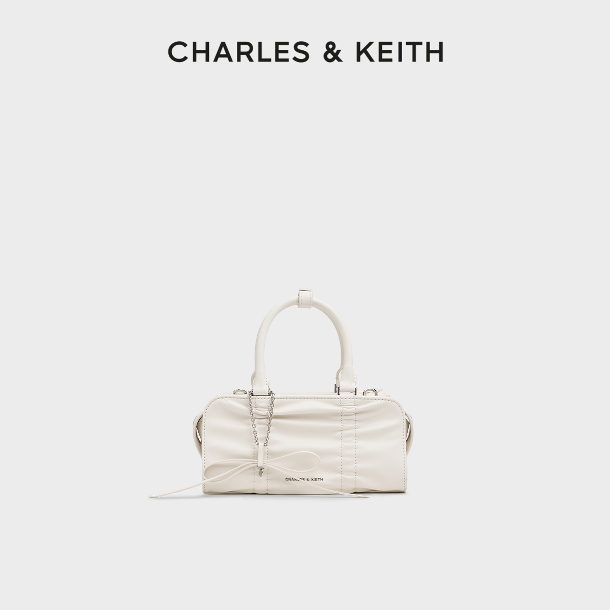 复古褶皱蝴蝶结女包CHARLESKEITH
