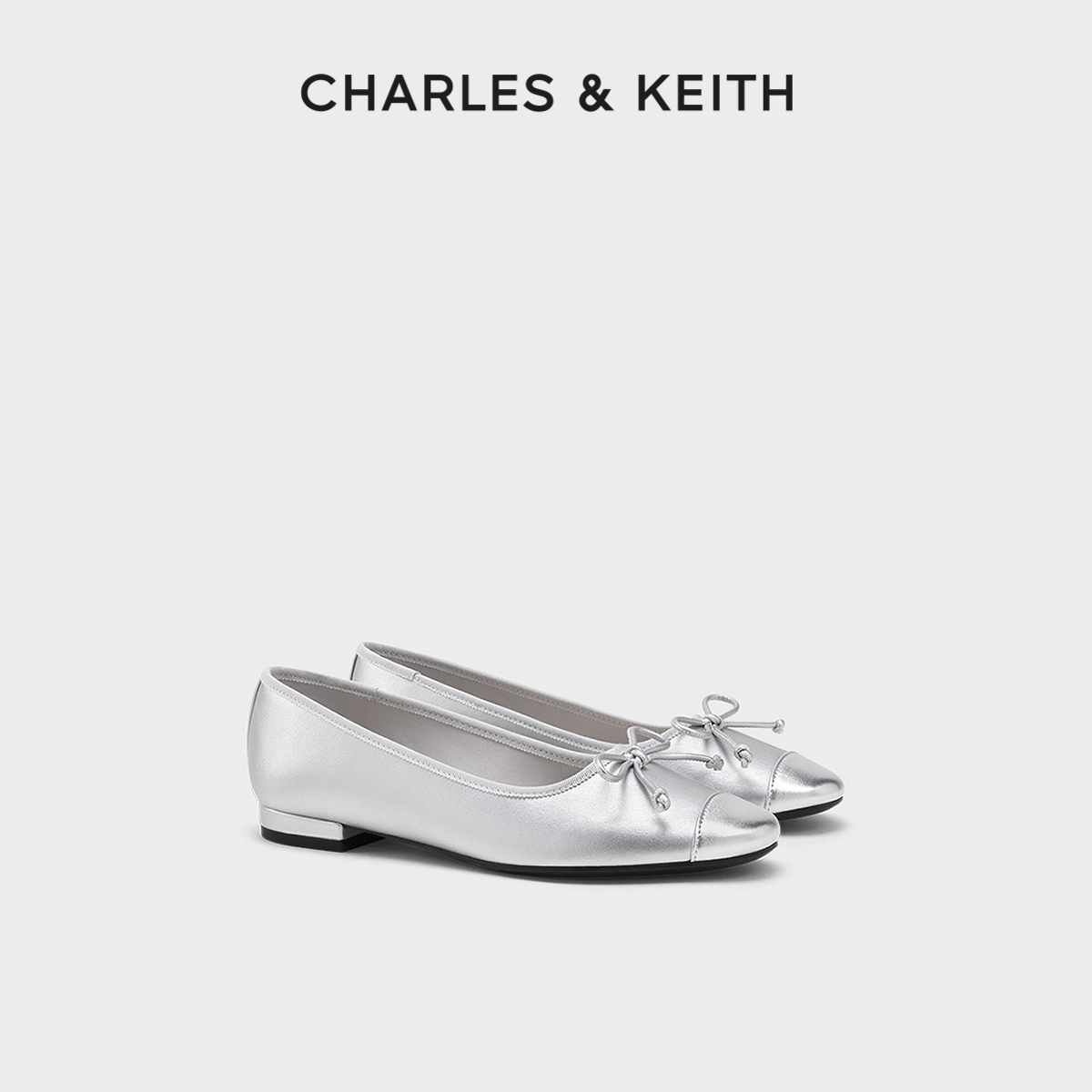 CHARLES&KEITH24春新款CK1-70900507复古蝴蝶结芭蕾舞新中式单鞋 女鞋 浅口单鞋 原图主图