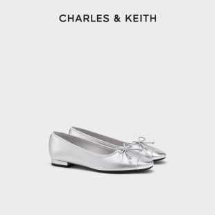 单鞋 CHARLES&KEITH24春新款 CK1 70900507复古蝴蝶结芭蕾舞新中式