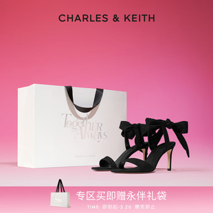 CHARLES&KEITH24春新款 CK1 618同价 61720177缎面蝴蝶结高跟鞋