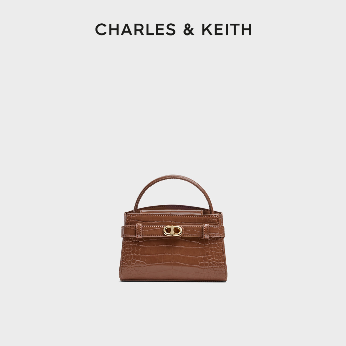 CHARLES&KEITH鳄鱼纹手提凯莉包