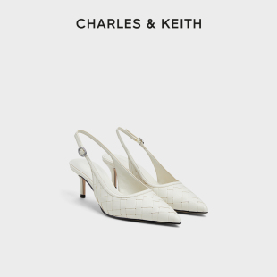 60580308通勤编织尖头包头高跟凉鞋 CHARLES&KEITH秋冬女鞋 CK1