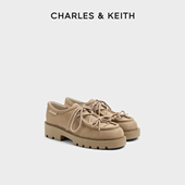 CK1 70381172 1厚底仿麂皮系带乐福鞋 CHARLES&KEITH25冬新款 单鞋