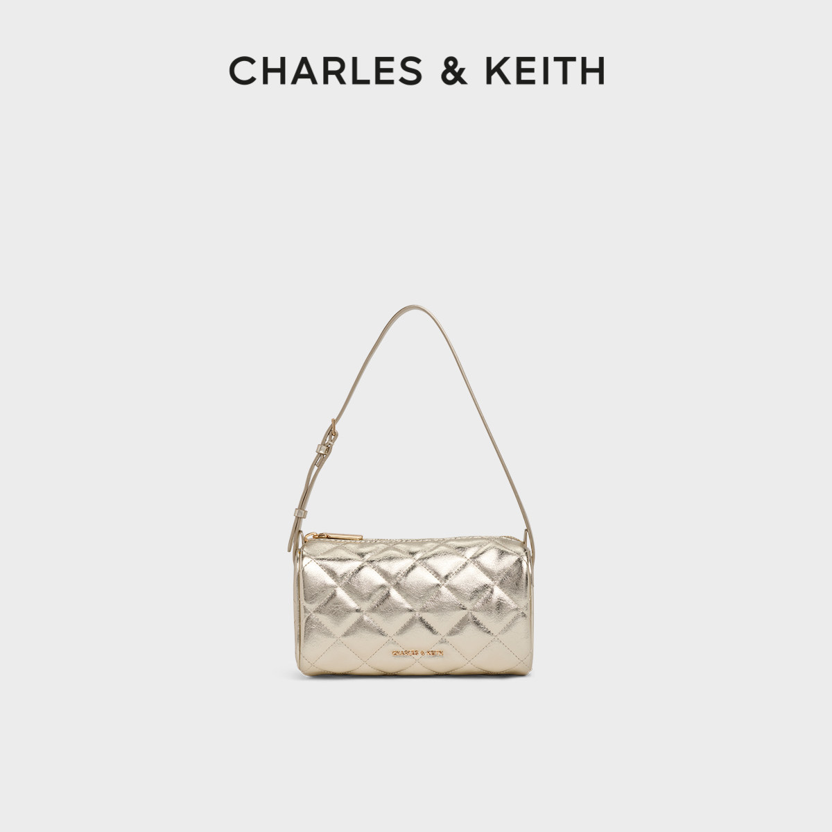 CHARLES&amp;KEITH春季女包CK2-20701600-A菱格手提小方包单肩斜挎包