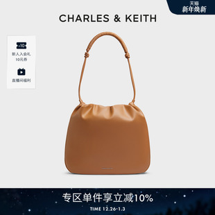 40782595柔软抽绳大容量单肩斜挎包 CK2 CHARLES&KEITH25秋季 新款