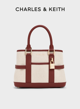 CHARLES&KEITH26春新款CK2-30782784-1帆布大容量轻便手提托特包