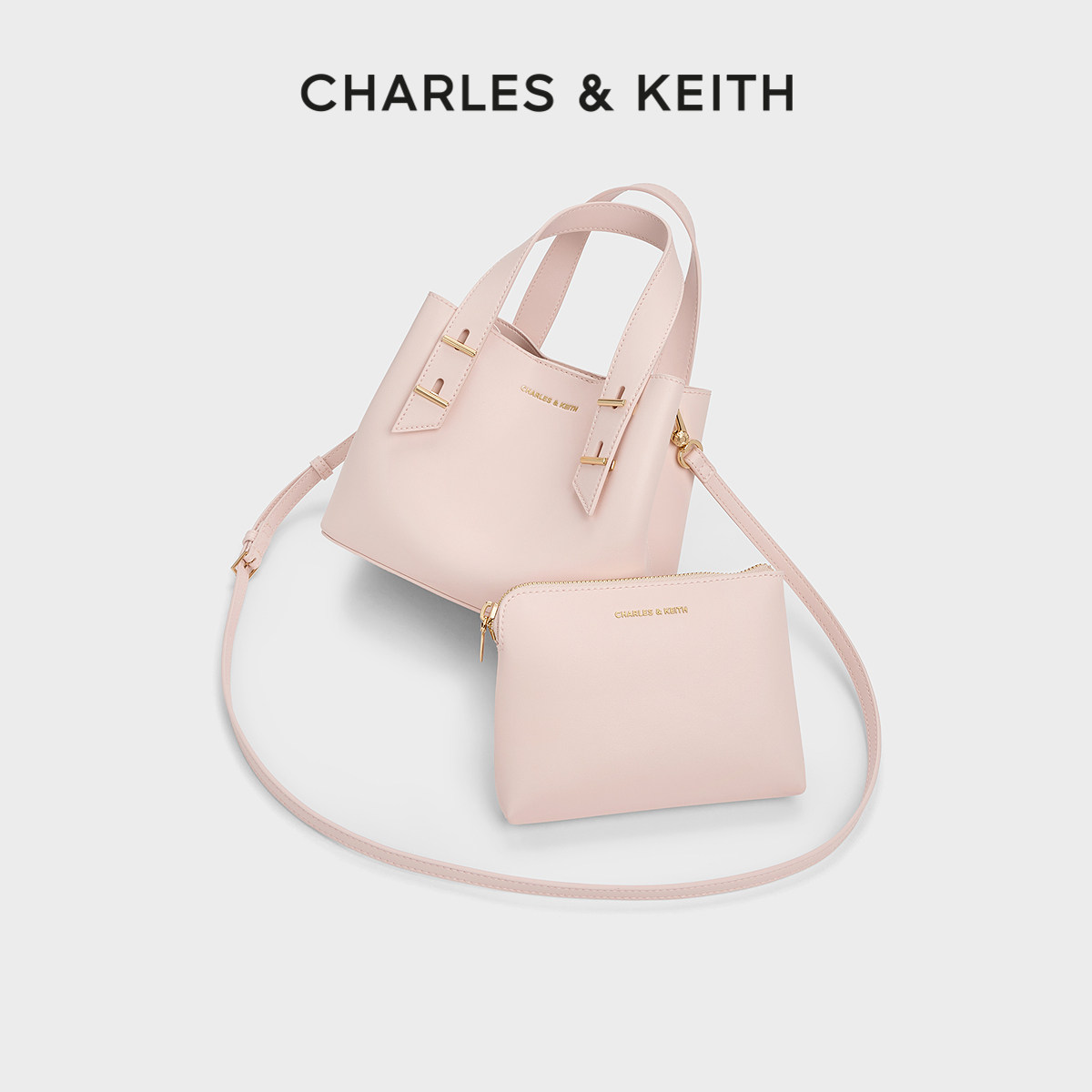 CHARLES&KEITH春季女包CK2-30782725简约通勤风手提托特包斜挎包