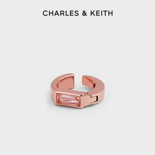 CHARLES＆KEITH秋冬配饰CK5 耳夹 42120323女士棱镜半宝石开口个性
