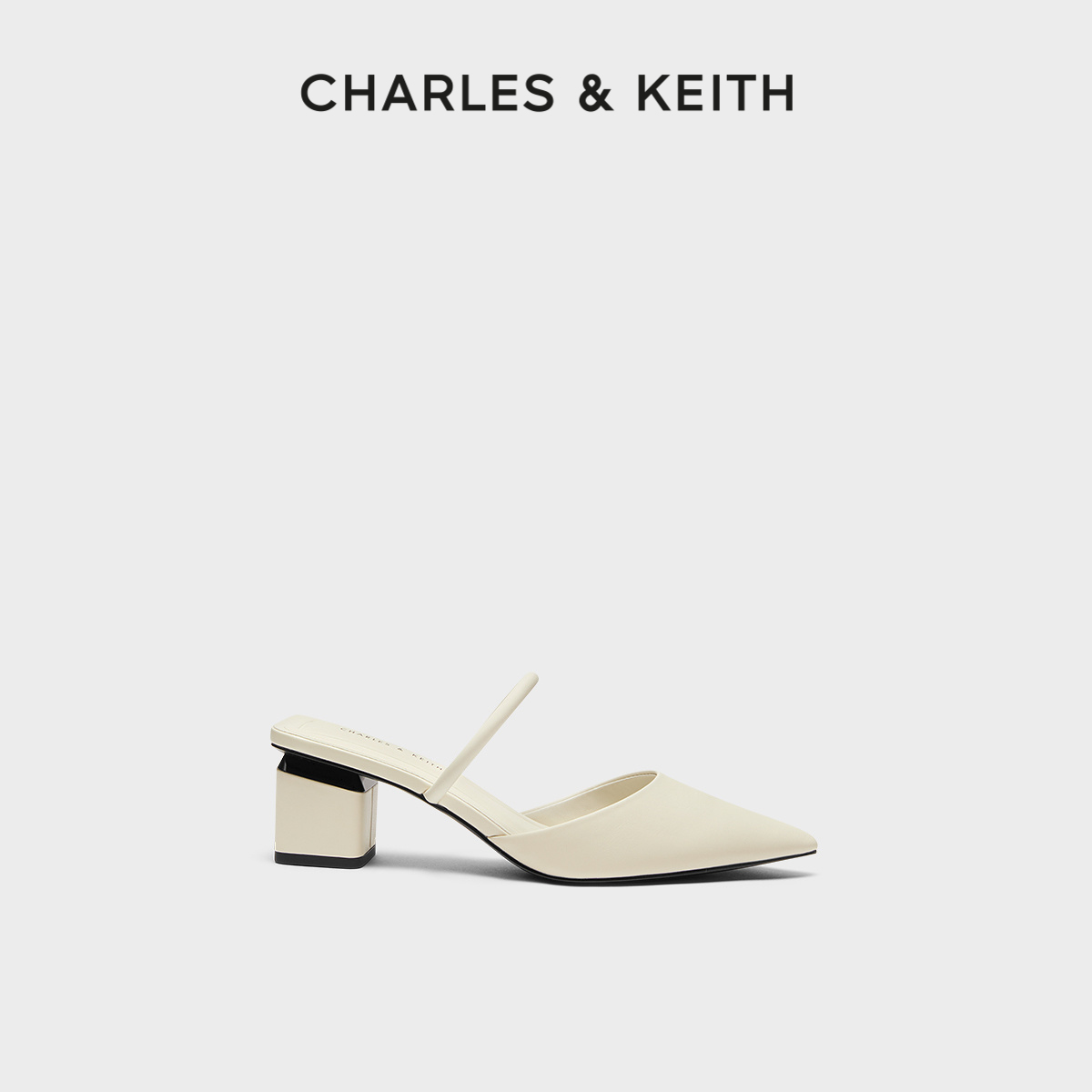 尖头粗跟穆勒鞋CHARLES&KEITH