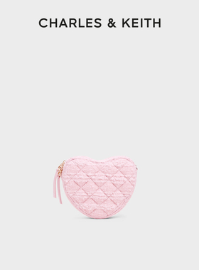 CHARLES&KEITH秋冬女包CK2-80151353-B蝴蝶结银色菱格爱心斜挎包