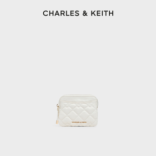 CK6 CHARLES&KEITH25秋新款 50681214菱格拉链卡包钱包迷你零钱包