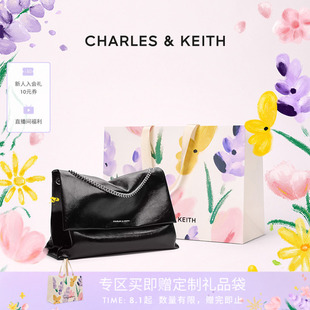 CHARLES&KEITH秋女包CK2 20271514大容量簡約鏈條單肩腋下包婚包