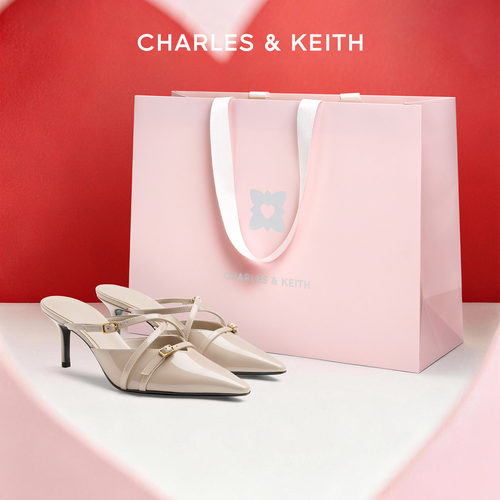 穆勒拖鞋女CHARLESKEITH亮钻尖头