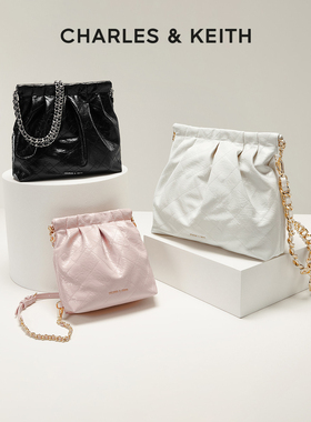 CHARLES&KEITH秋冬女包CK2-40671449单肩斜挎托特包流浪包婚包女