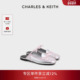 CHARLES&KEITH秋冬女鞋 拖鞋 CK1 70580257蝴蝶结系带芭蕾穆勒鞋