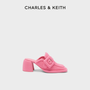 方頭粗跟穆勒鞋 CHARLES&KEITH秋冬女鞋 CK1 60361446時尚 女 拖鞋