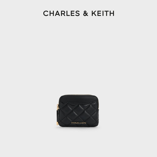 CHARLES&KEITH26春新款CK6-50681238菱格纹迷你零钱包卡包手拿包