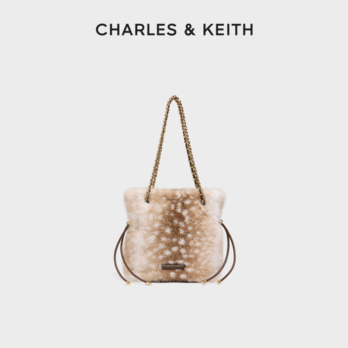 毛绒小鹿纹托特包CHARLES＆KEITH